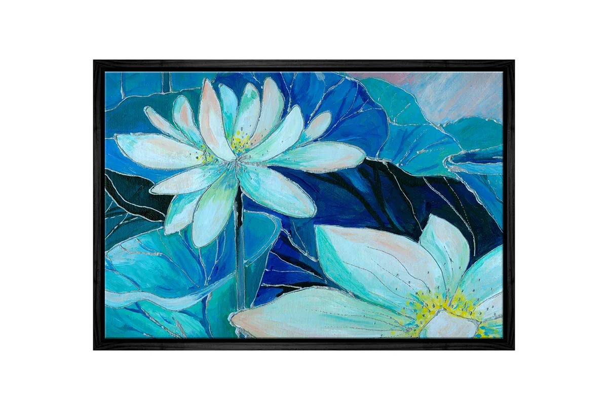Lotus Abstract Painting | Canvas Wall Art Print - Final Touch Decor