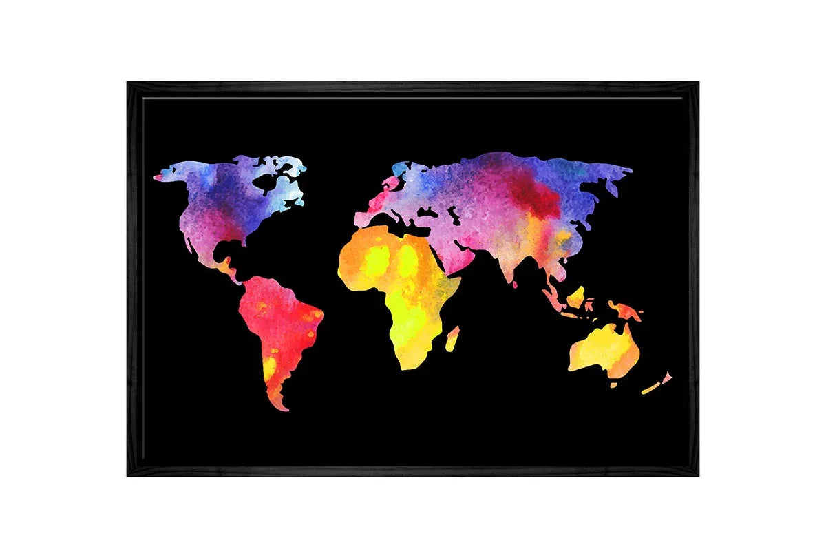 Abstract World Map | Canvas Wall Art Print - Final Touch Decor