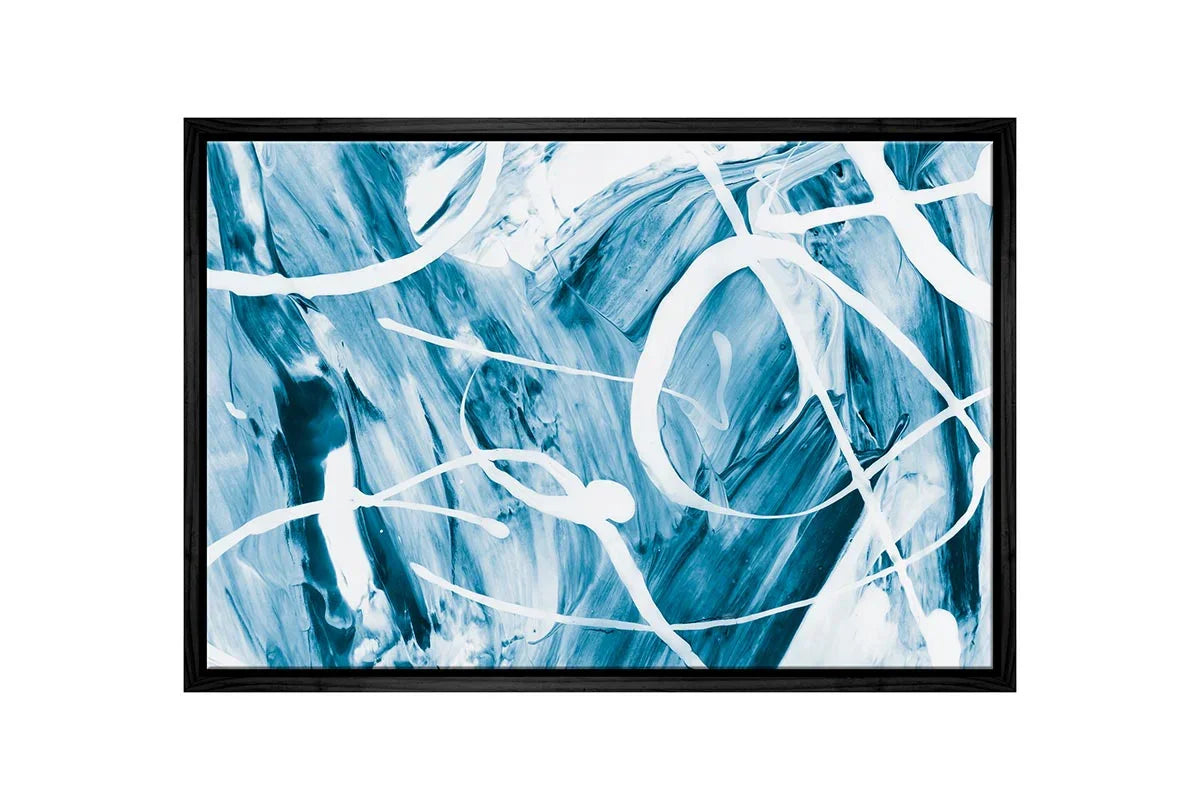 Blue White Abstract Painting | Canvas Wall Art Print - Final Touch Decor