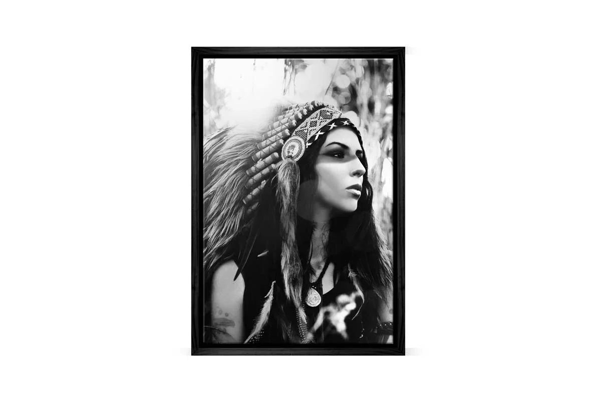 American Indian in Headdress Portrait | Canvas Wall Art Print - Final Touch Decor