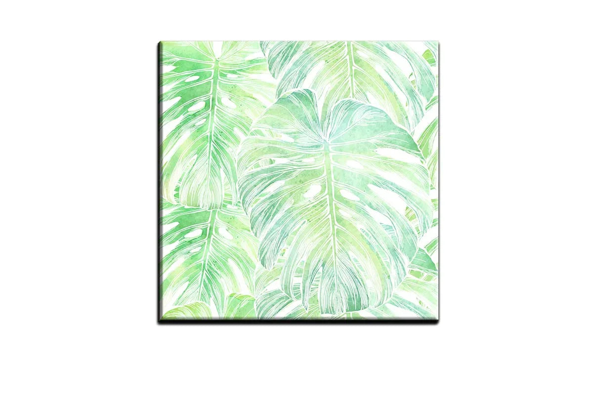 Watercolour Monstera Pattern | Canvas Wall Art Print - Final Touch Decor