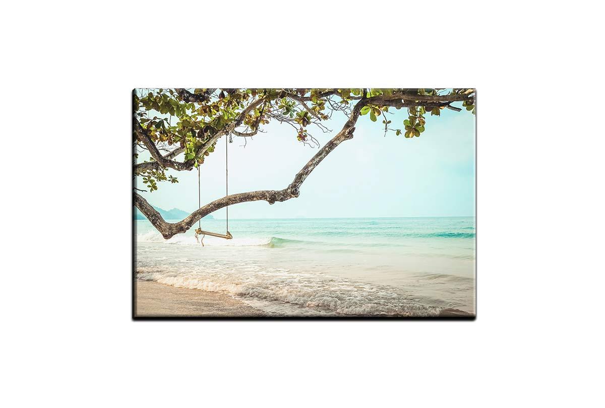 Tropical Beach Swing | Coastal Wall Art Print - Final Touch Decor