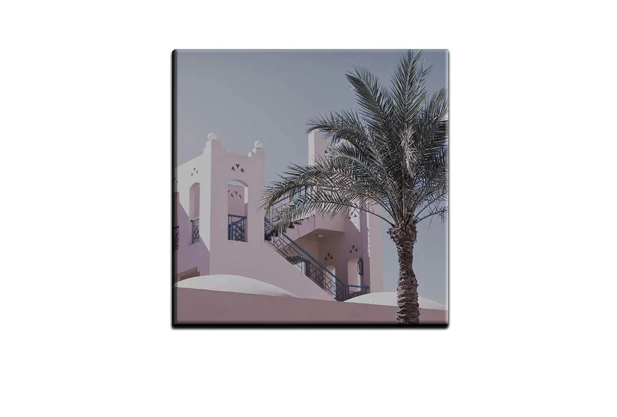 Pink House, Egypt | Canvas Wall Art Print - Final Touch Decor