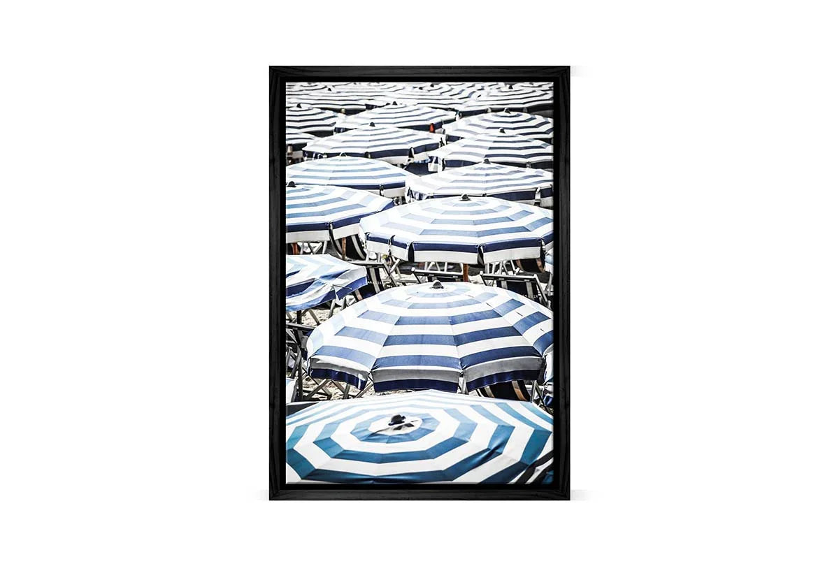 Blue Beach Umbrella 1 | Canvas Wall Art Print - Final Touch Decor