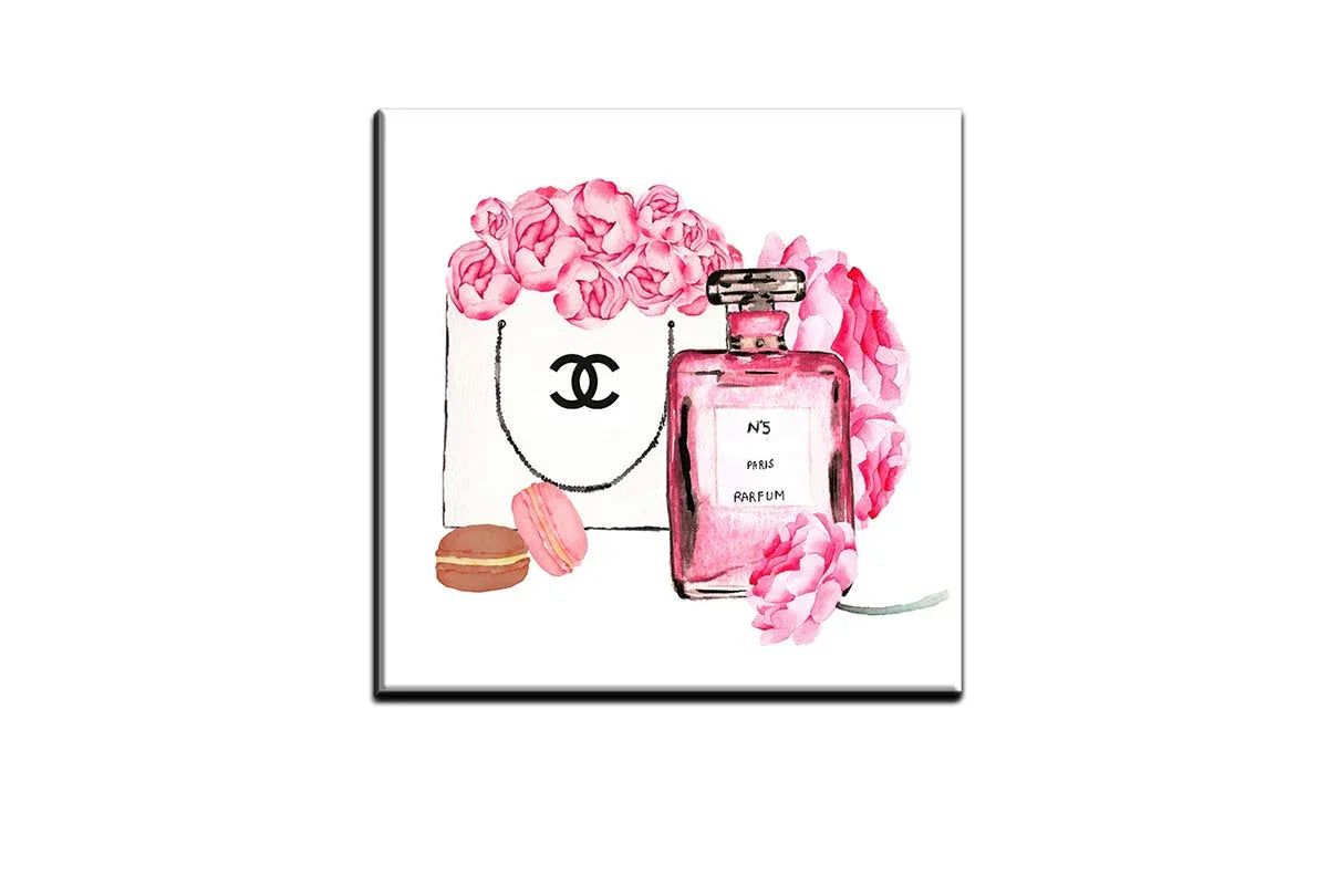 Chanel Bag and No. 5 | Fashion Canvas Wall Art Print - Final Touch Decor