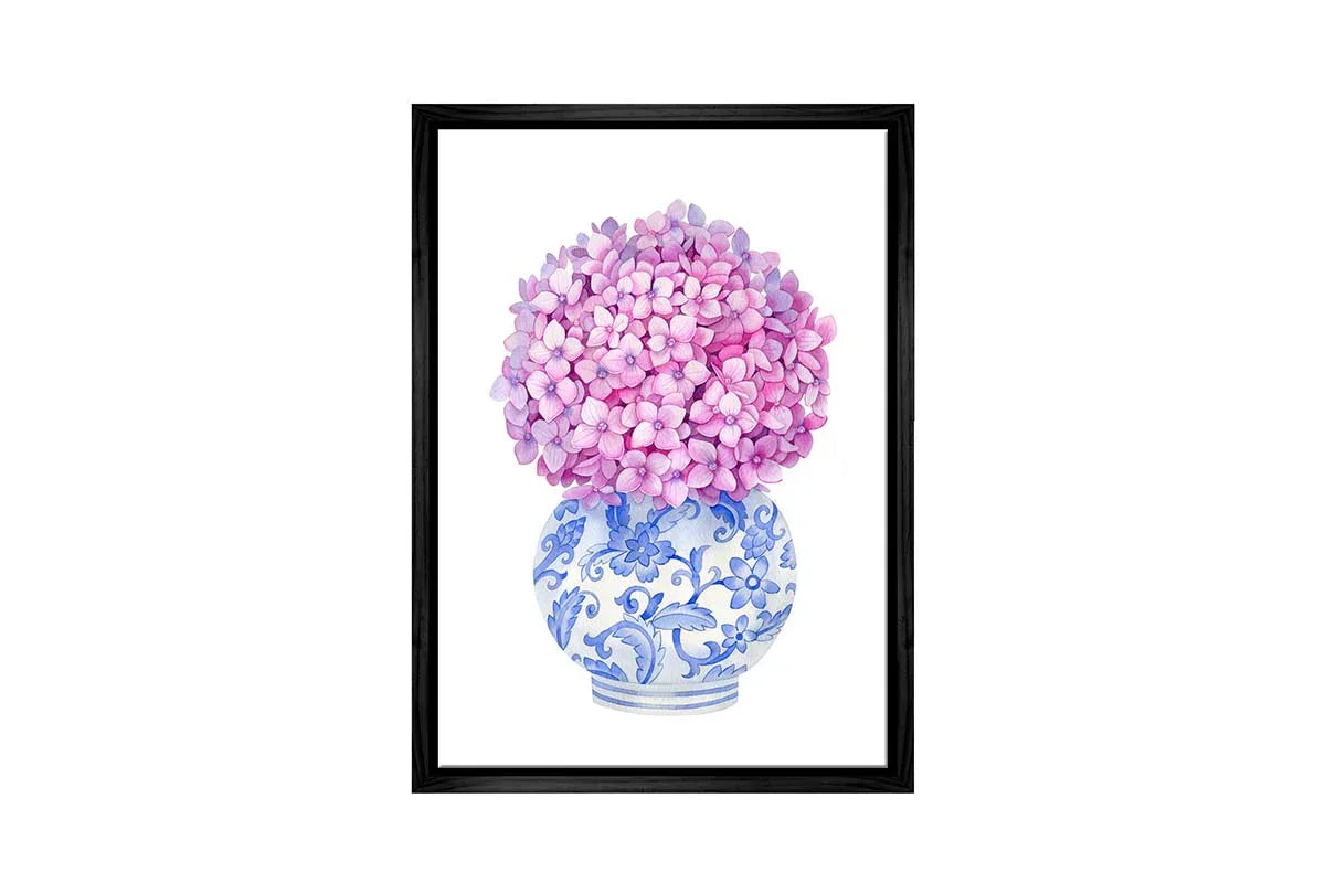 Blue White Vase Hydrangea | Hamptons Canvas Wall Art Print - Final Touch Decor