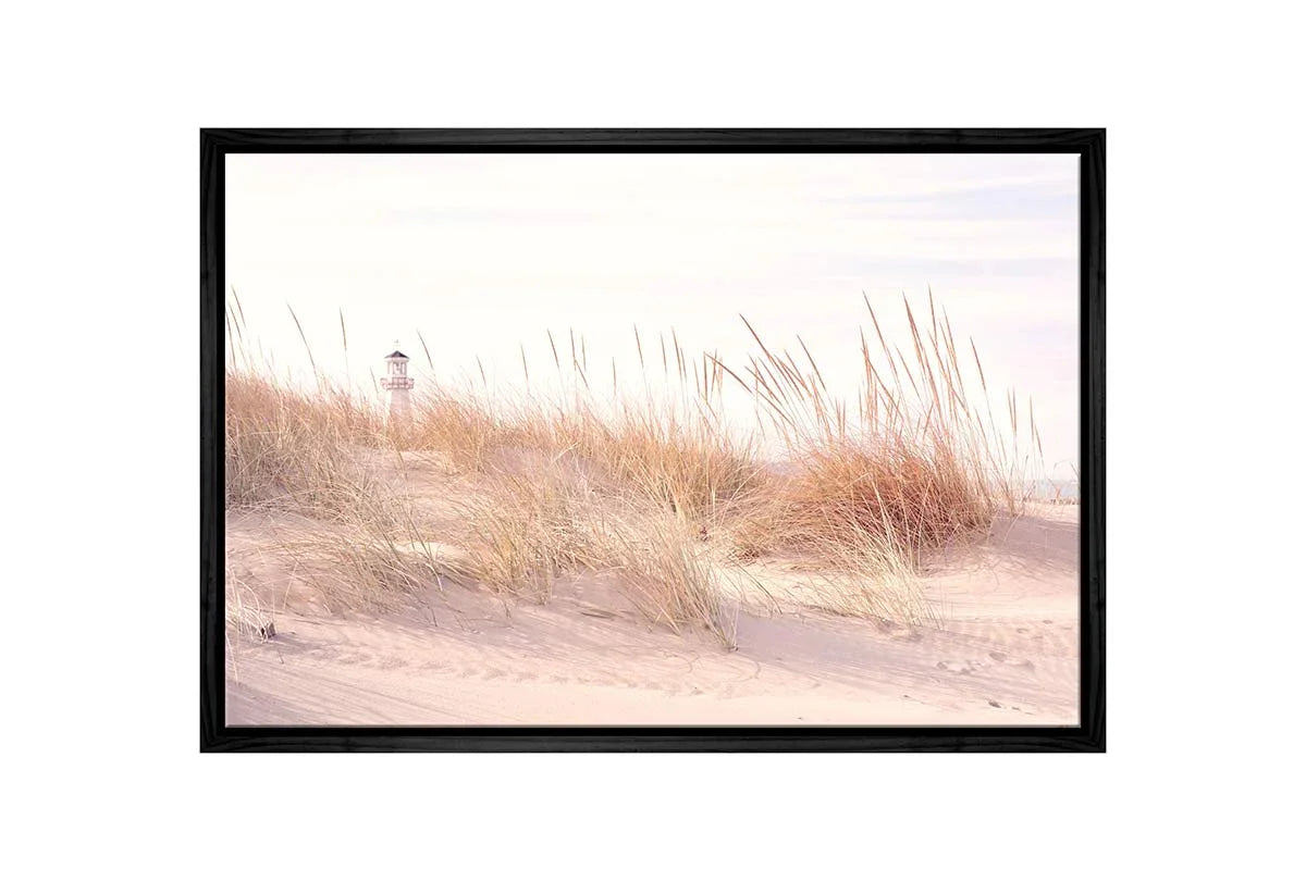 Beach Grass Lighthouse | Hamptons Canvas Wall Art Print - Final Touch Decor