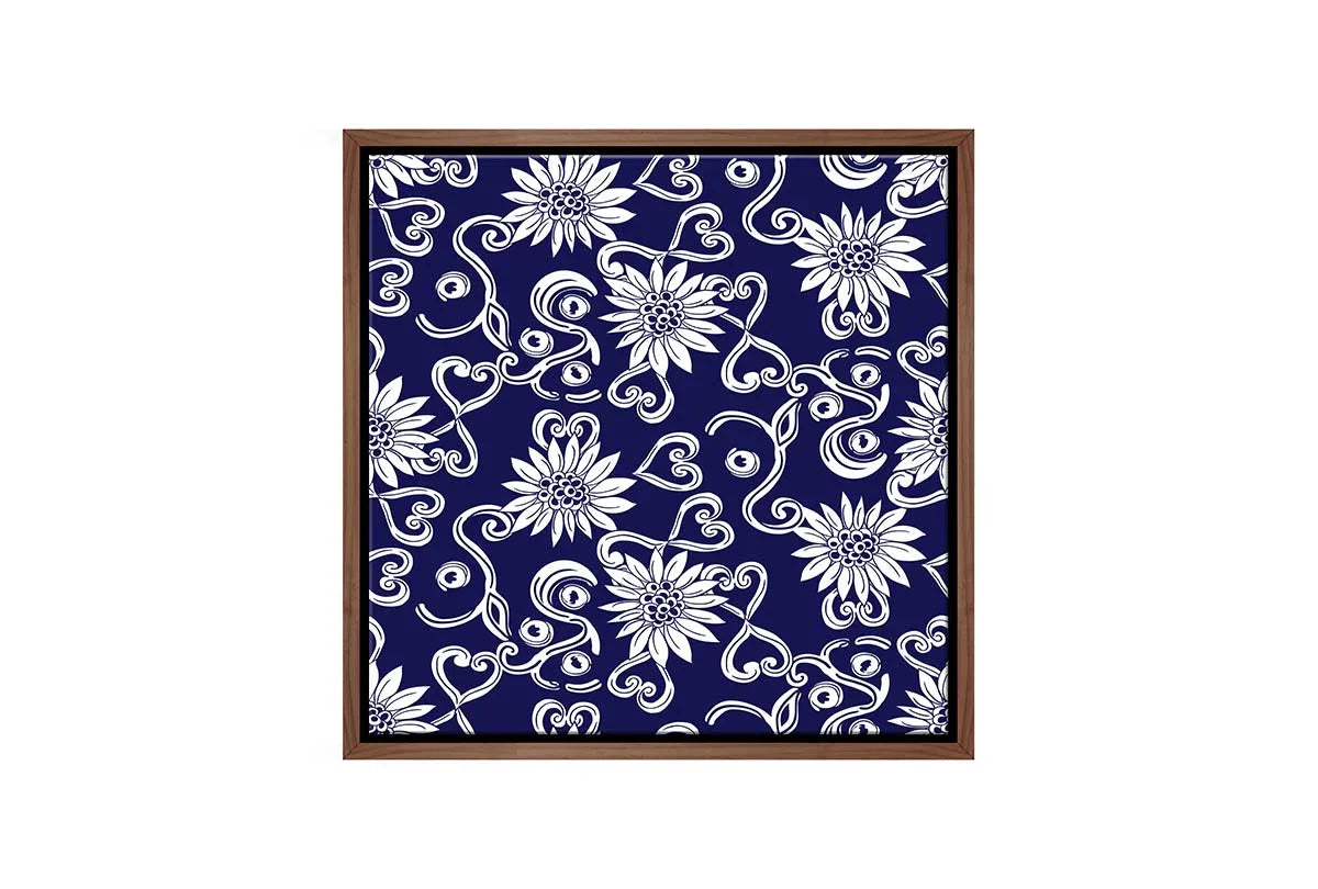 Navy White Pattern 2 | Hamptons Canvas Wall Art Print - Final Touch Decor
