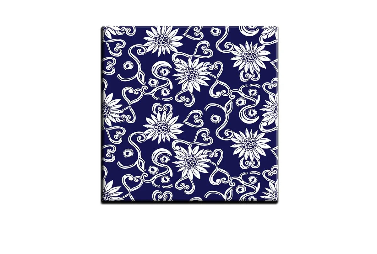 Navy White Pattern 2 | Hamptons Canvas Wall Art Print - Final Touch Decor