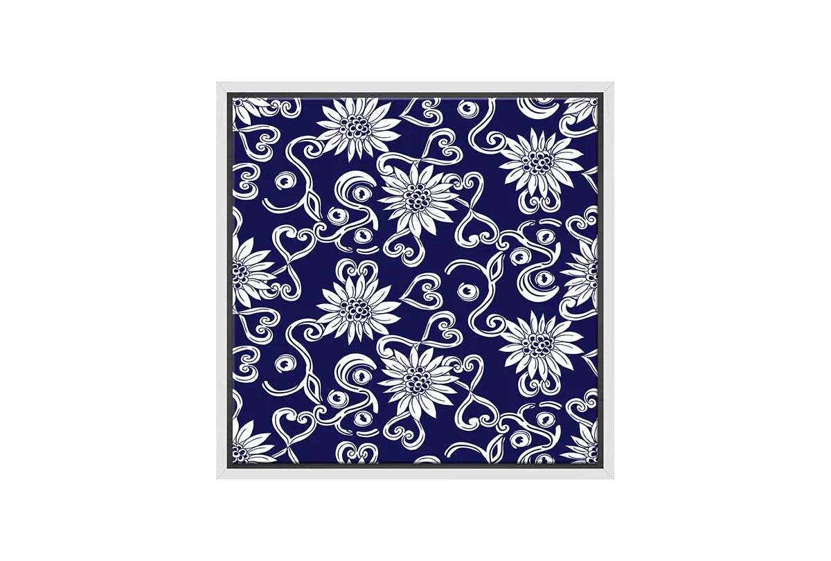 Navy White Pattern 2 | Hamptons Canvas Wall Art Print - Final Touch Decor