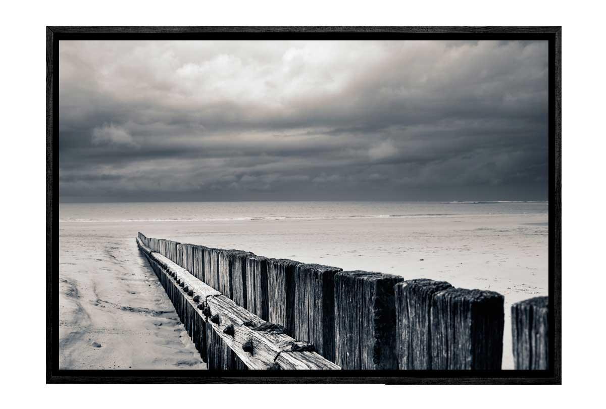 Black and White Beach Scene | Canvas Wall Art Print - Final Touch Decor