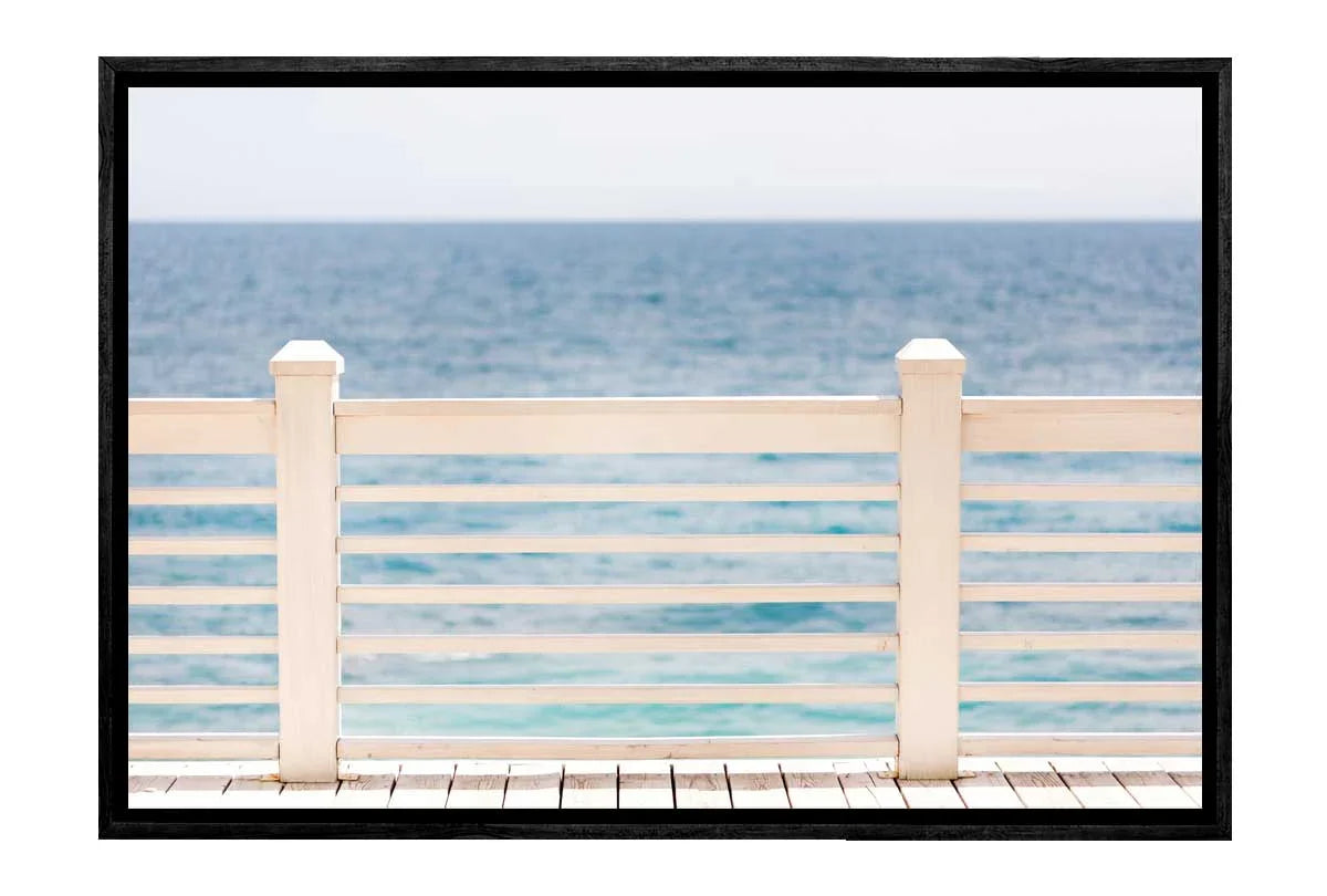 White Ocean Dock | Beach Canvas Wall Art Print - Final Touch Decor