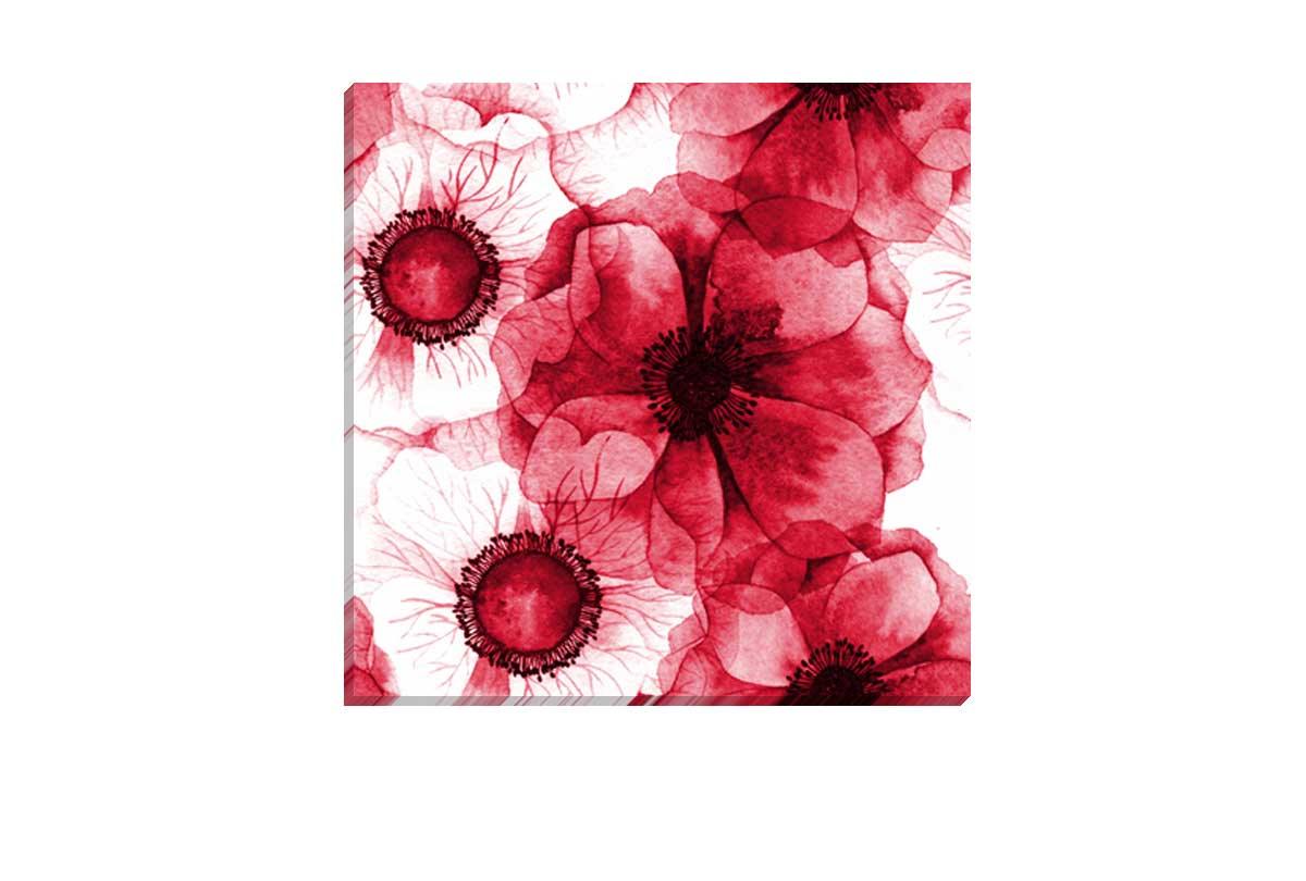 Red Flowers | Floral Canvas Wall Art Print - Final Touch Decor