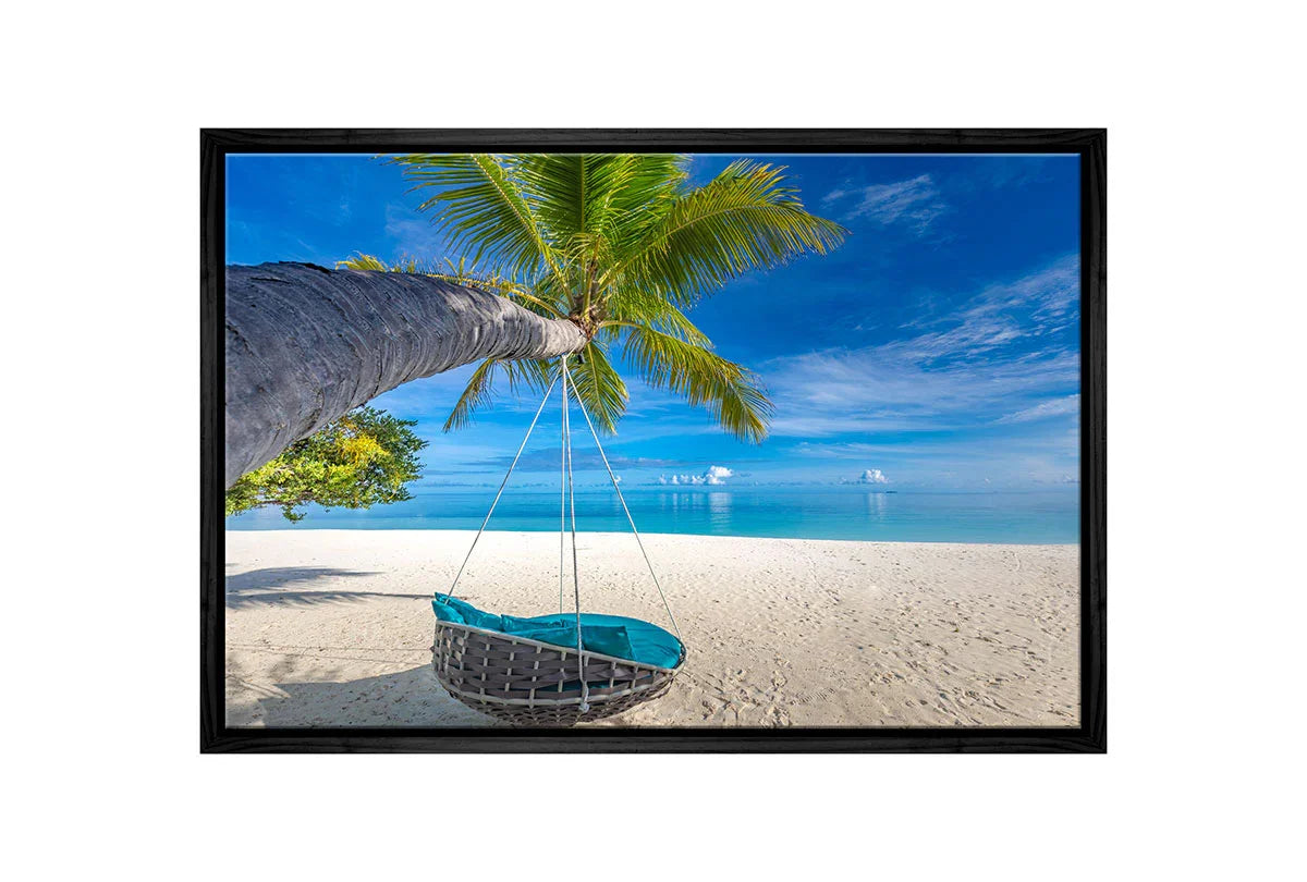 Tropical Palm Swing | Beach Wall Art Print - Final Touch Decor