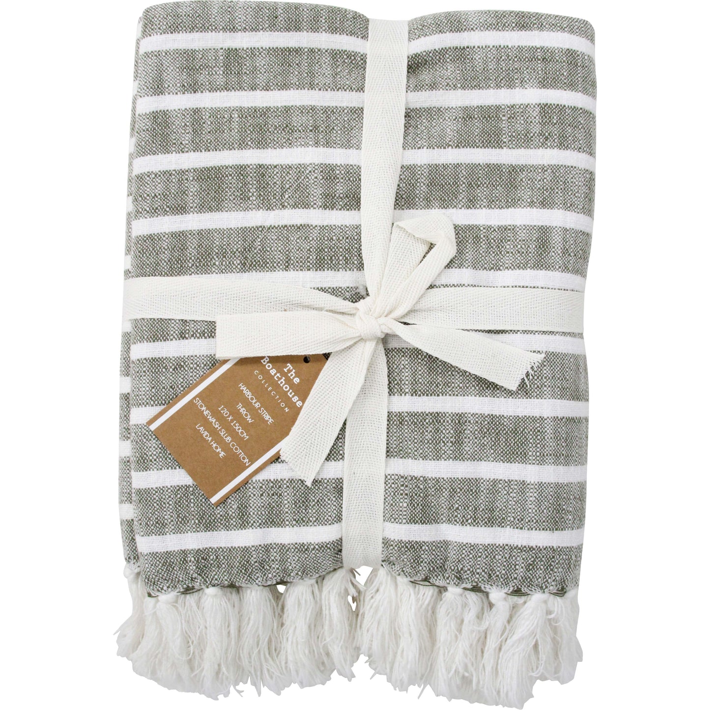 Throw Harbour Stripe Olive