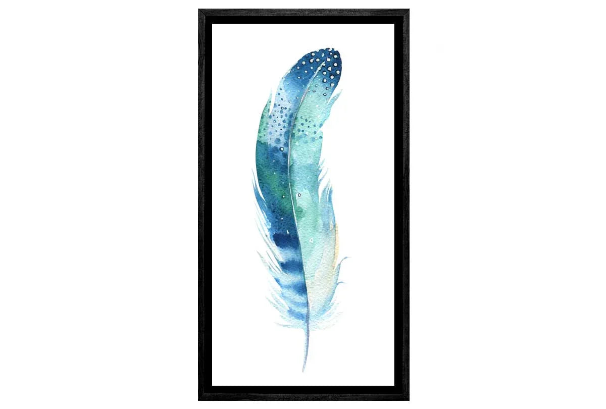 Blue Green Feather | Watercolour Print | Wall Art Decor - Final Touch Decor