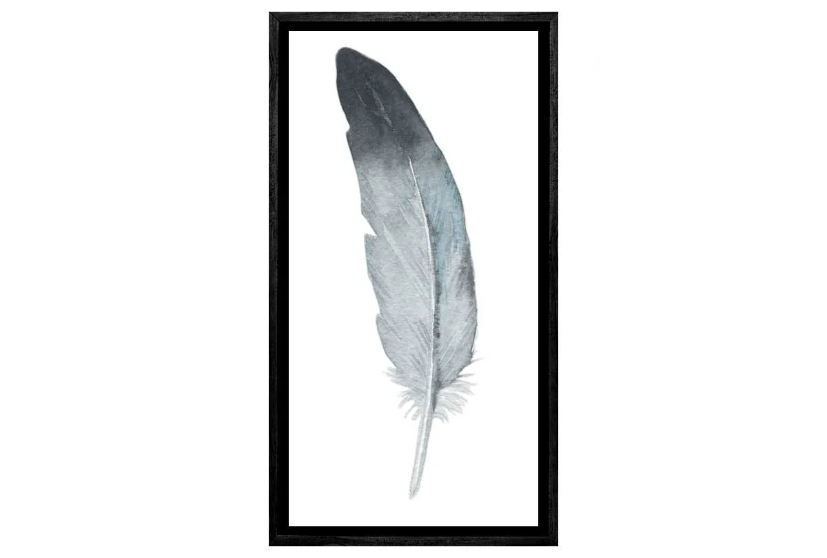 Grey Black Feather | Watercolour Print | Wall Art Decor - Final Touch Decor