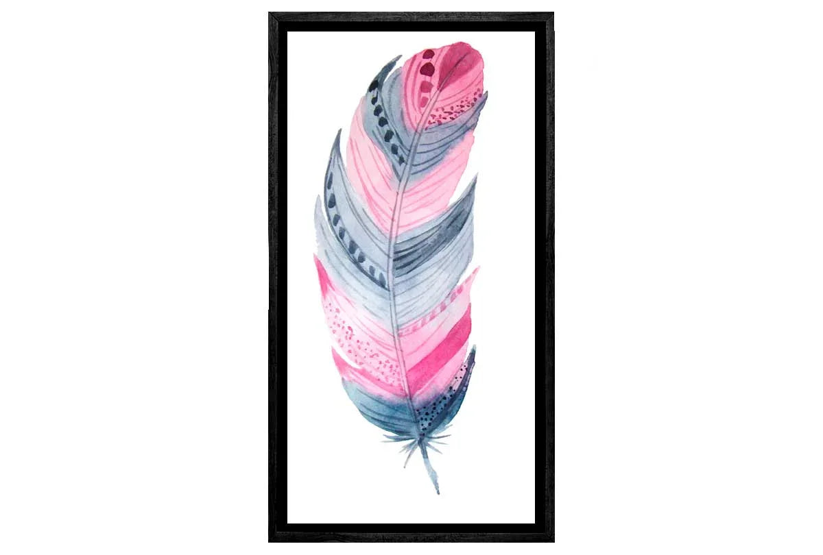Pink Blue Feather | Watercolour Print | Wall Art Decor - Final Touch Decor