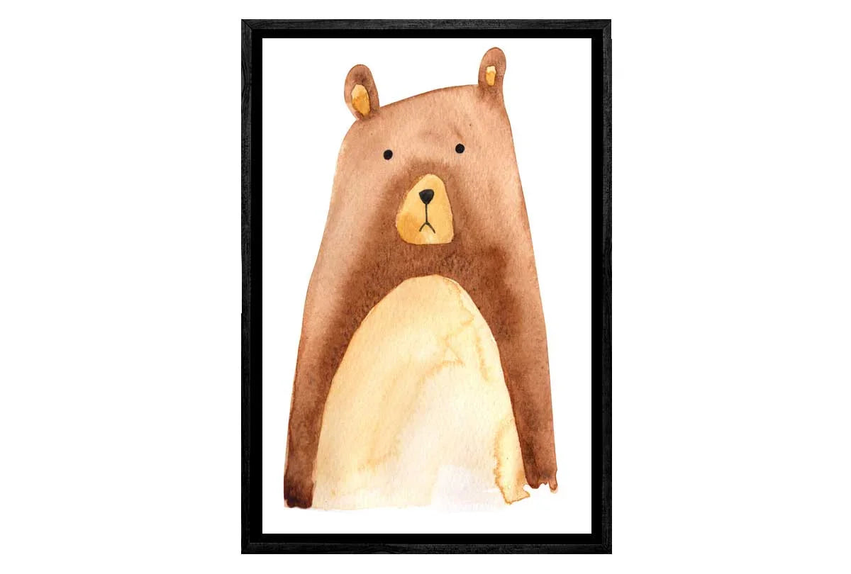 Brown Bear | Kids Woodland Print | Canvas Wall Art Print - Final Touch Decor