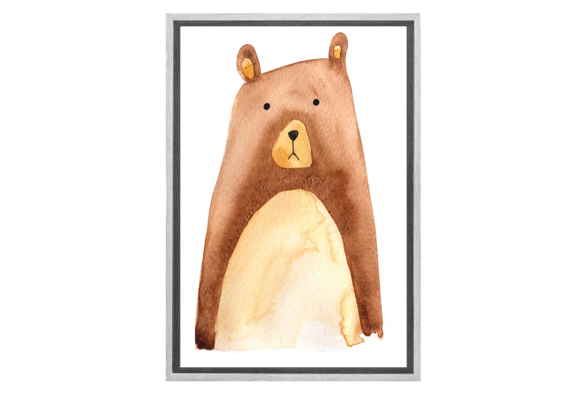 Brown Bear | Kids Woodland Print | Canvas Wall Art Print - Final Touch Decor