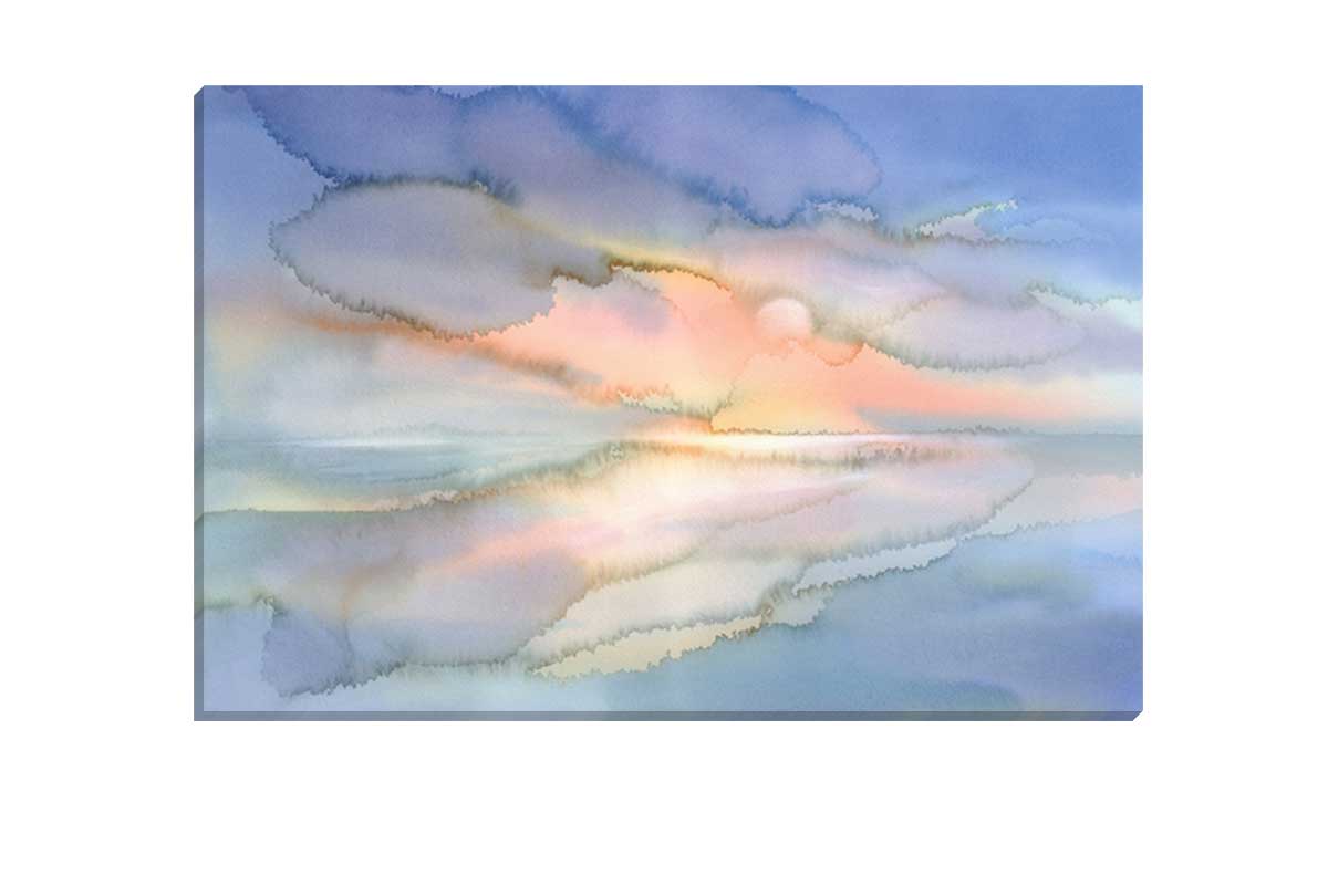 Sunrise Over Glassy Lake | Abstract Wall Art Print - Final Touch Decor