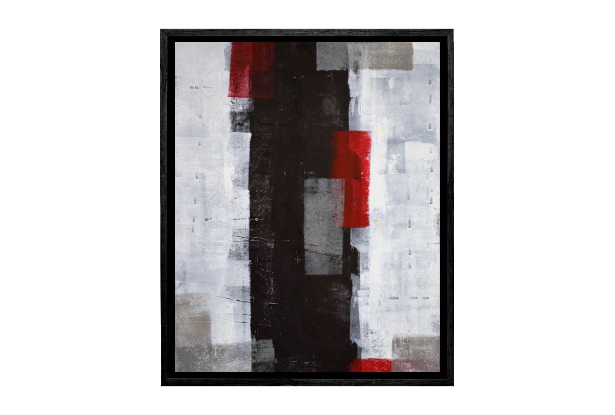 Black, Red & White Abstract | Canvas Wall Art Print - Final Touch Decor
