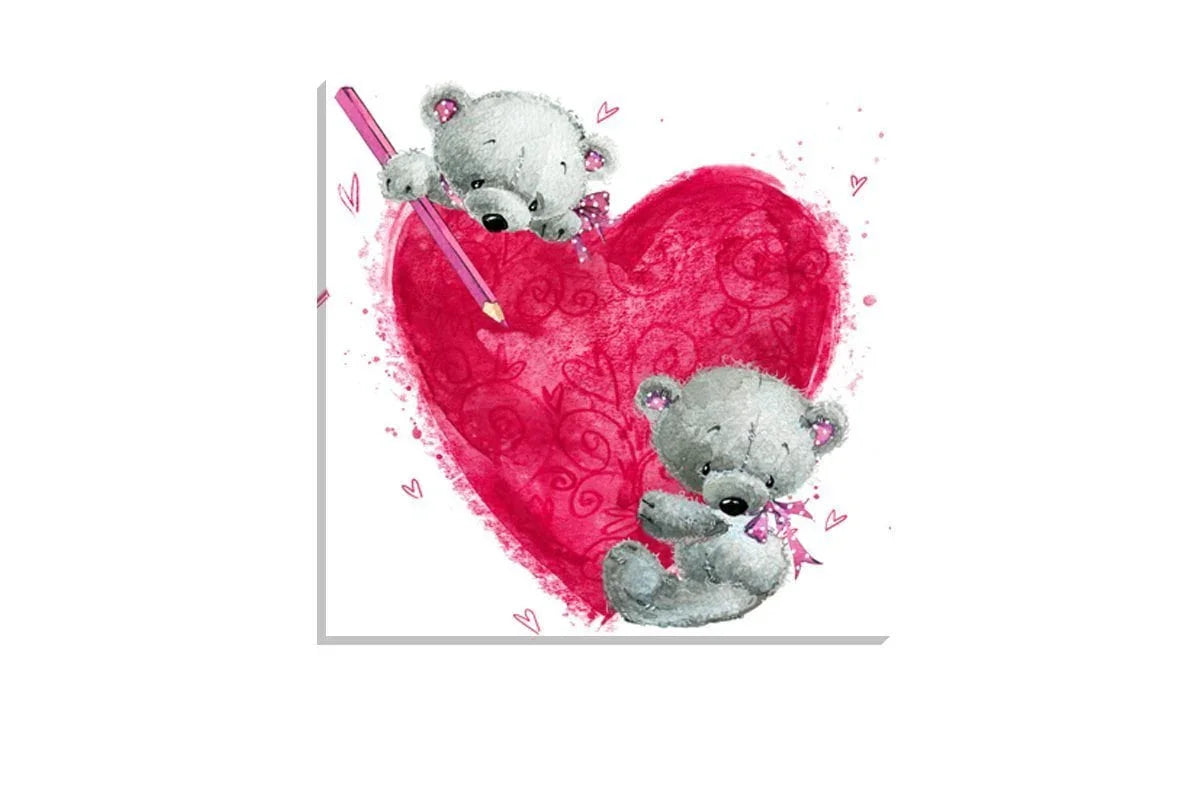 Heart Teddies | Canvas Wall Art Print - Final Touch Decor