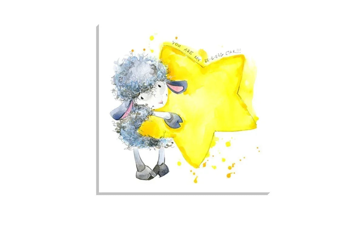 Lamb Baby Star | Canvas Wall Art Print - Final Touch Decor