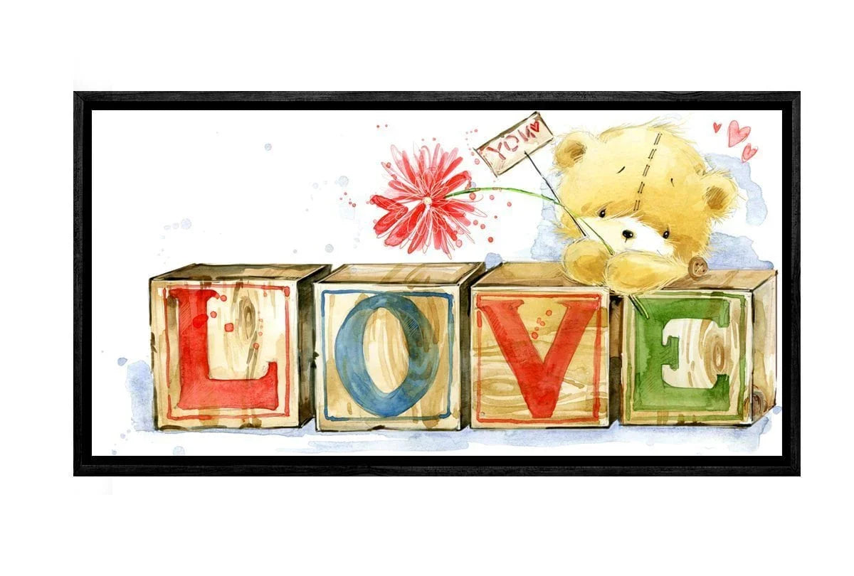 Baby Bear Love You | Nursery Canvas Wall Art Print - Final Touch Decor
