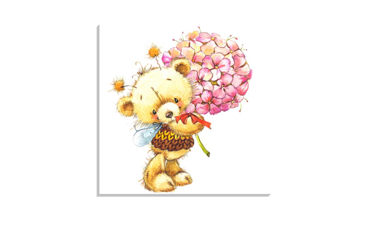 Boo Boo Bear Bouquet | Canvas Wall Art Print