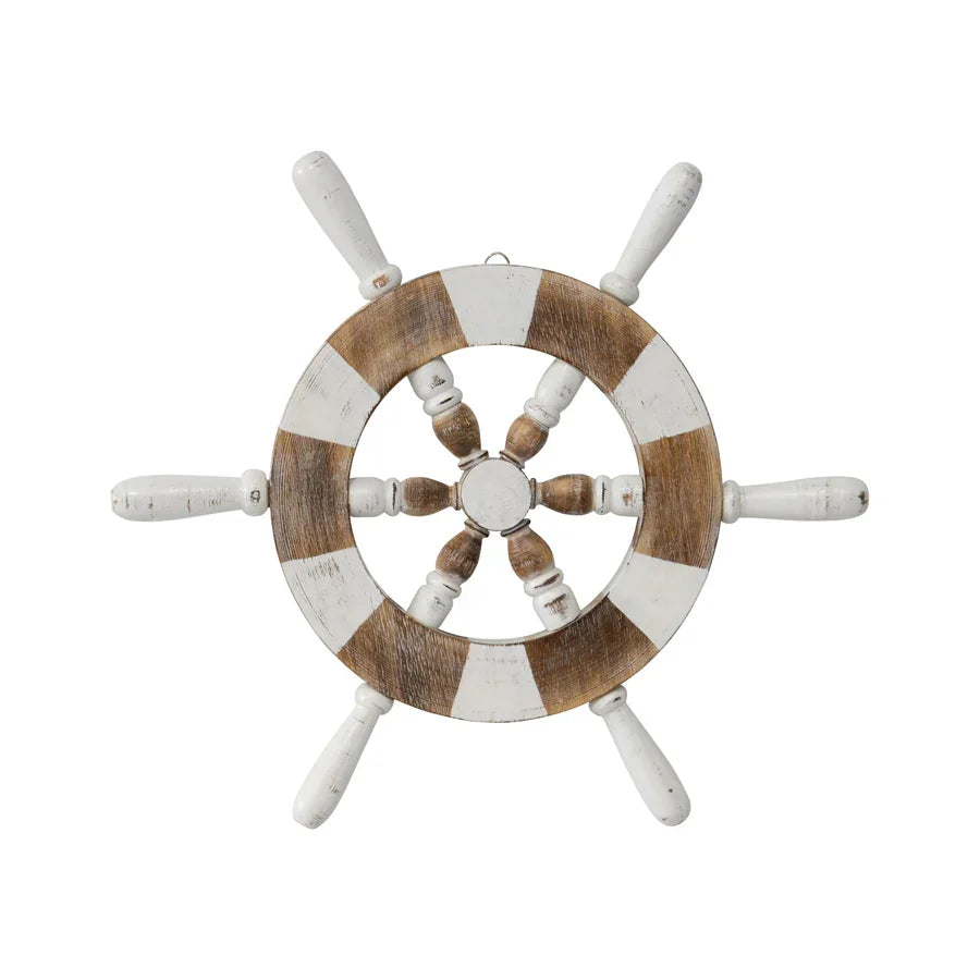 Handcrafted Wooden Ship Wheel 50X3cm - Final Touch Decor