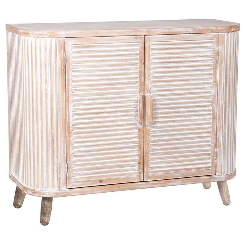 Coastal Hamptons Ribbed Double Door Cabinet - Final Touch Decor