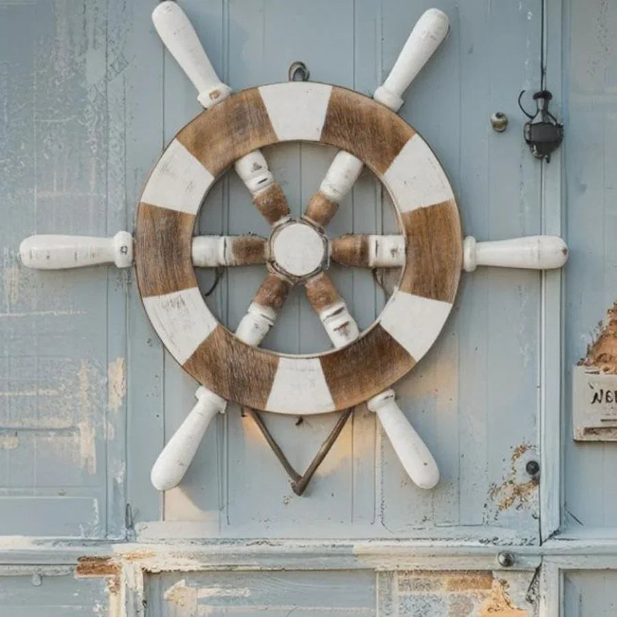 Handcrafted Wooden Ship Wheel 50X3cm