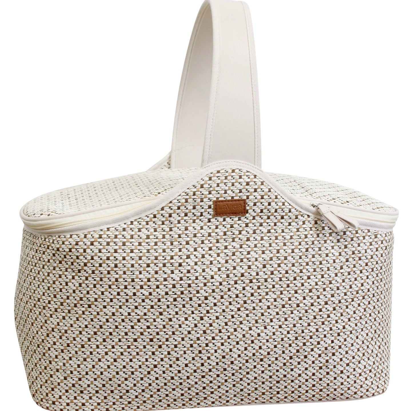 Large Picnic Cooler Bag Neutral Stripe