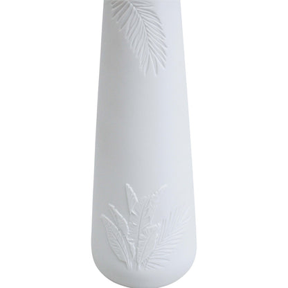 White Porcelain Vase Tropical Palm