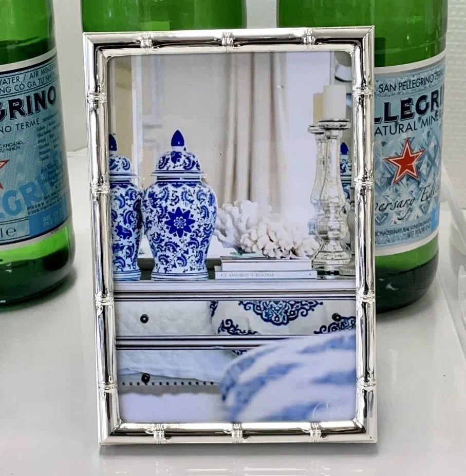 Silver Photo Frame Bamboo 4x6” - Final Touch Decor