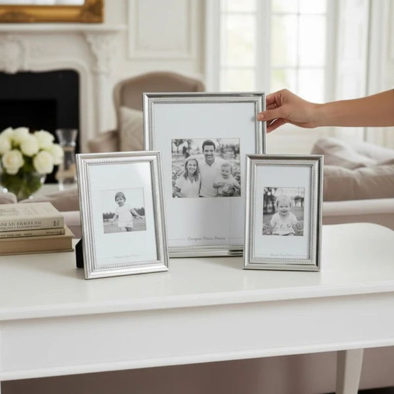 silver picture frame baeded