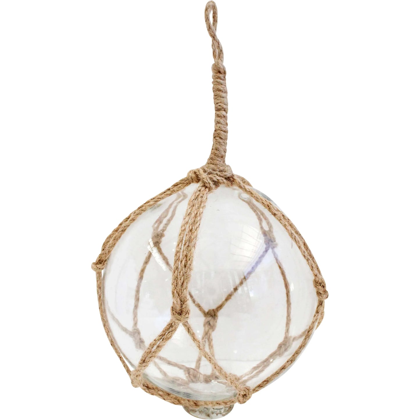 Buoy Glass Ball with Rope Clear - Med - Final Touch Decor