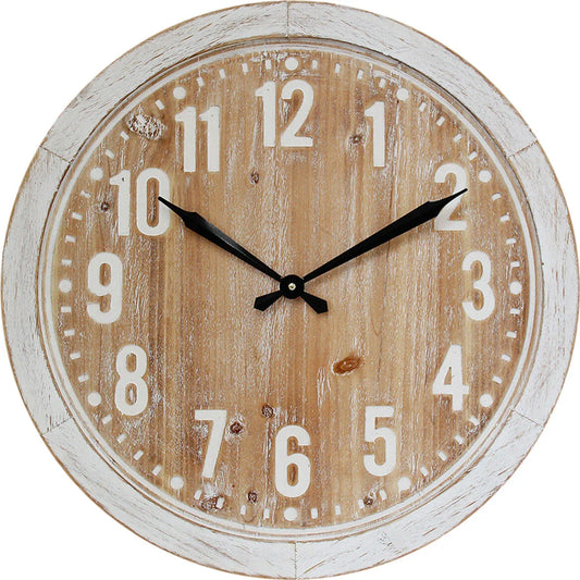 Coastal Wooden Wall Clock White 60cm - Final Touch Decor