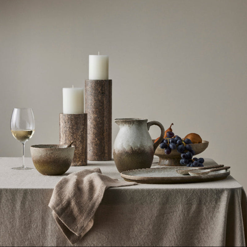 Dusk cream and brown stoneware serving jug with matching serveware