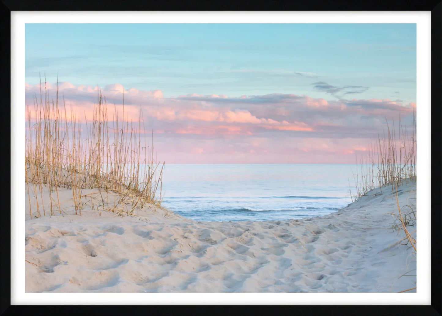 Beach Wall Art Print – Sand Dune Pink Sunset Coastal Decor