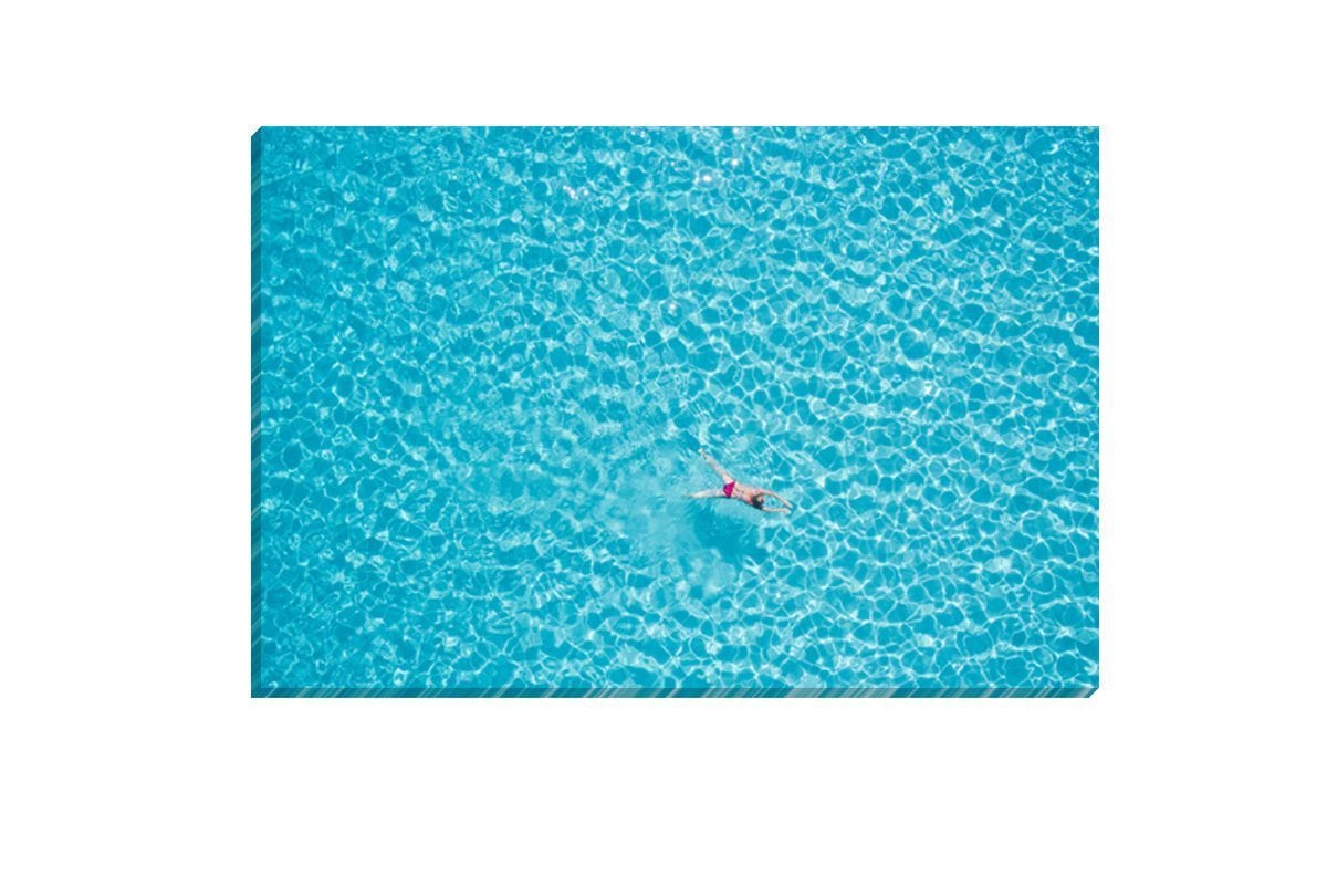 Lone Swimmer Crystal Water | Canvas Art Wall Print - Final Touch Decor