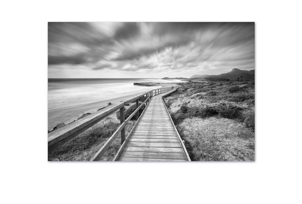 Beach Boardwalk Black & White | Canvas Wall Art Print - Final Touch Decor