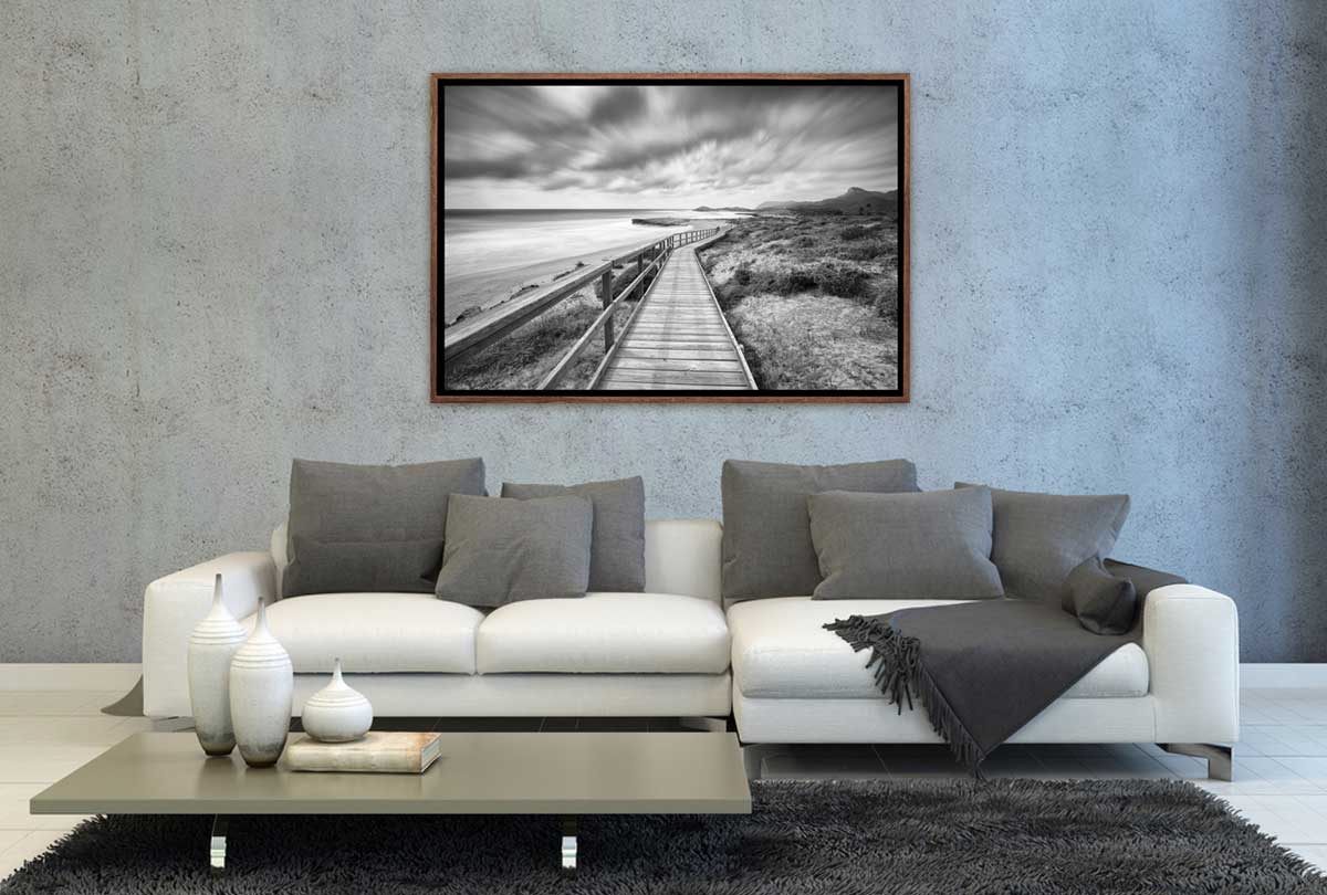 Beach Boardwalk Black & White | Canvas Wall Art Print - Final Touch Decor