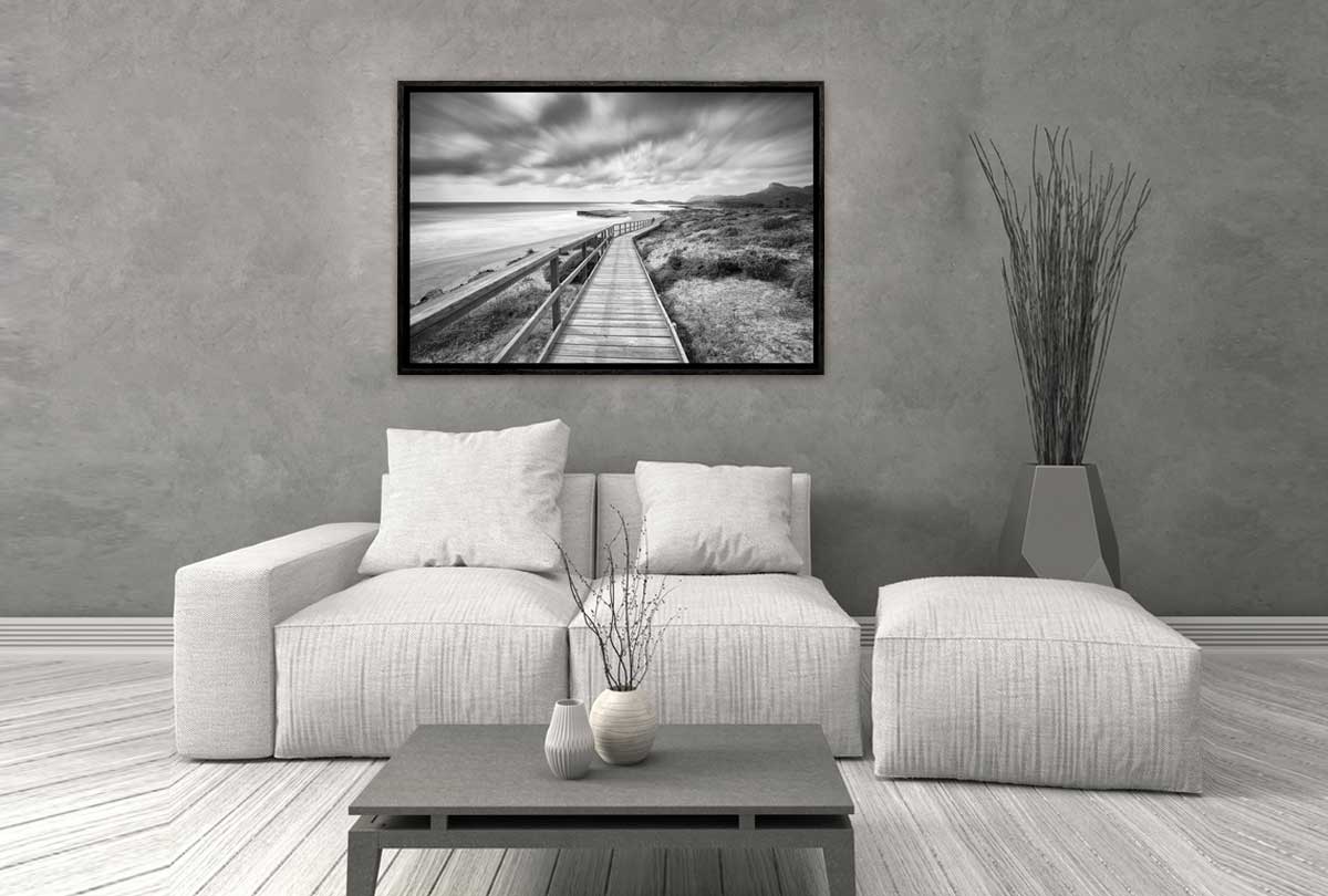 Beach Boardwalk Black & White | Canvas Wall Art Print - Final Touch Decor