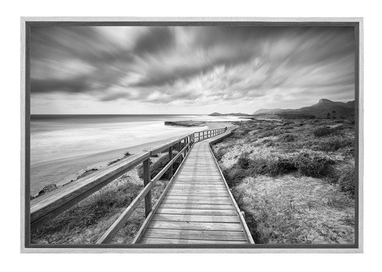 Beach Boardwalk Black & White | Canvas Wall Art Print - Final Touch Decor