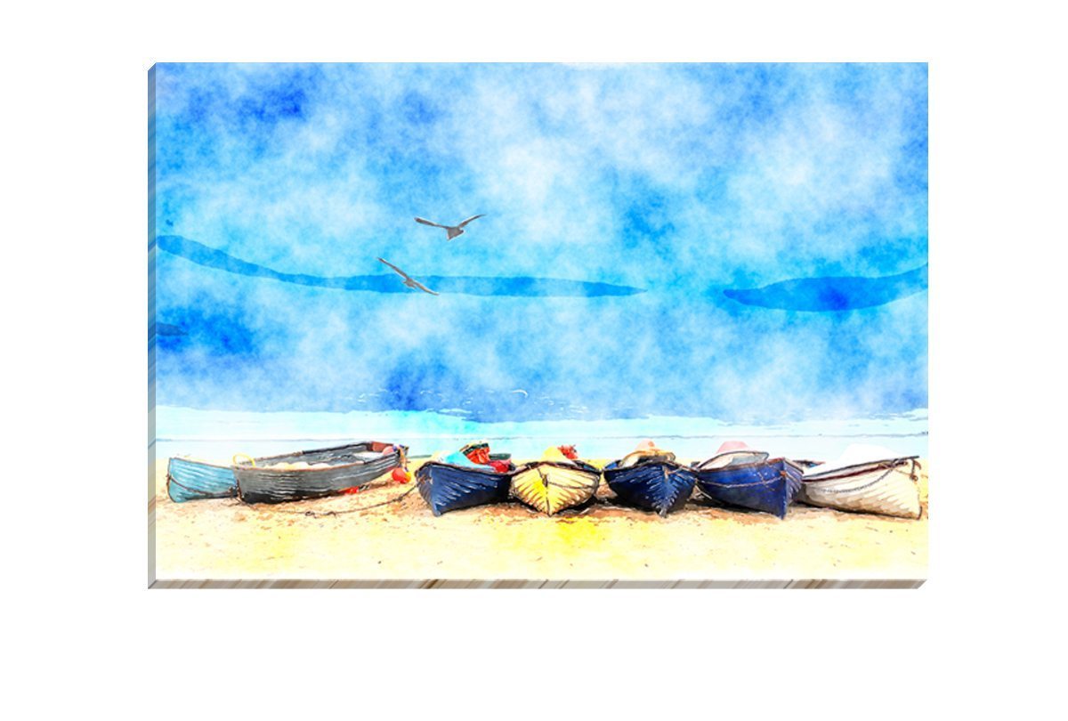 Boats on Beach 2 | Canvas Wall Art Decor - Final Touch Decor