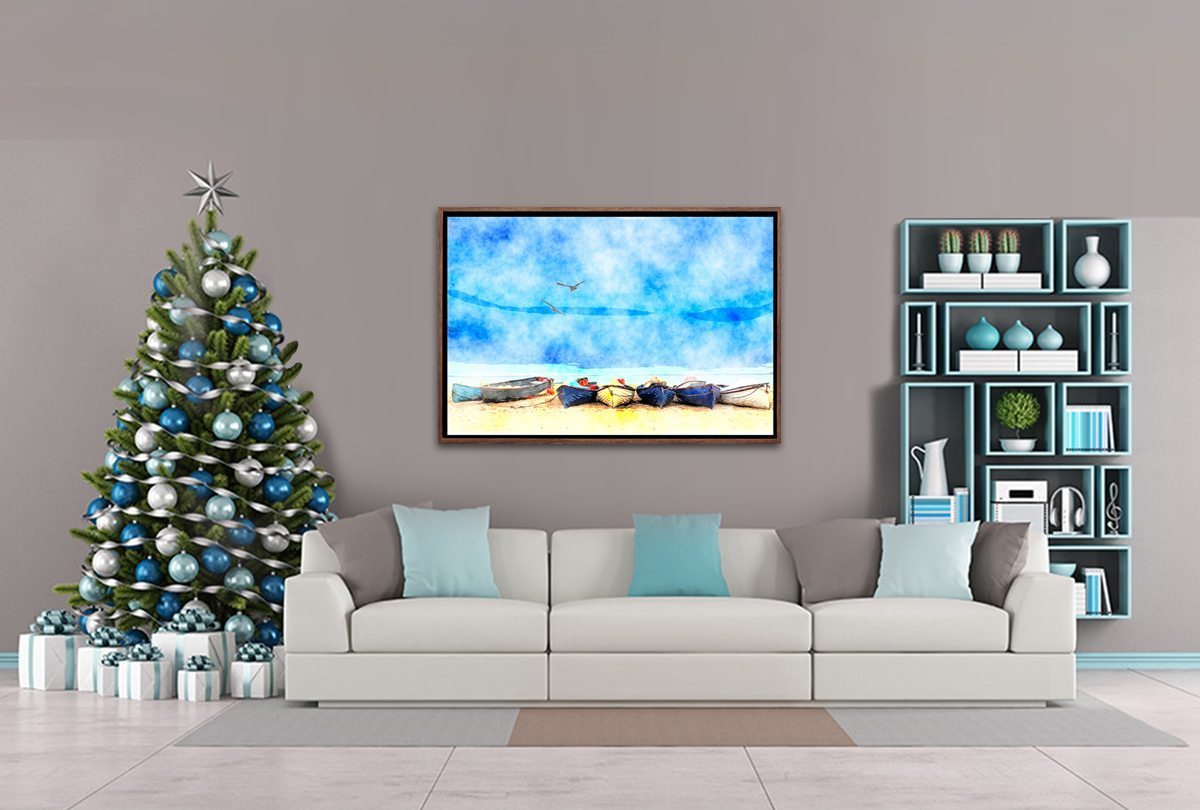 Boats on Beach 2 | Canvas Wall Art Decor - Final Touch Decor