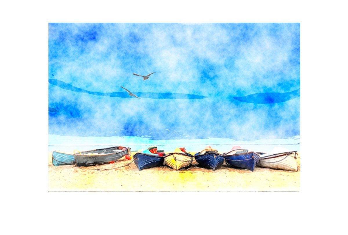 Boats on Beach 2 | Canvas Wall Art Decor - Final Touch Decor