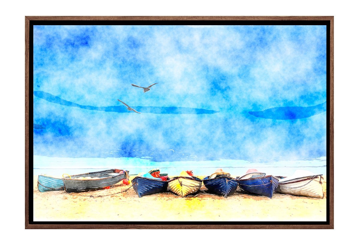 Boats on Beach 2 | Canvas Wall Art Decor - Final Touch Decor